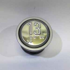 Кнопка тип D2 (13 этаж) металл. нажимная панель с брайлем Schindler