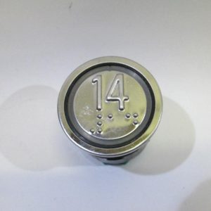 Кнопка тип D2 (14 этаж) металл. нажимная панель с брайлем Schindler