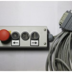 Пульт ревизии Schindler 9300, 3 кнопки управления (вверх, вниз, контрольная) и СТОП (кабель 16м) Schindler